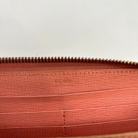 FENDI Light Barbie Pink Leather Full Zip Luxury Designer Long Wallet - Picture 12 of 12